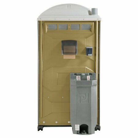 POLYJOHN PJG3-1006 GAP Compliant Tan Portable Restroom with Sink Soap and Towel Dispenser 621PJG31006